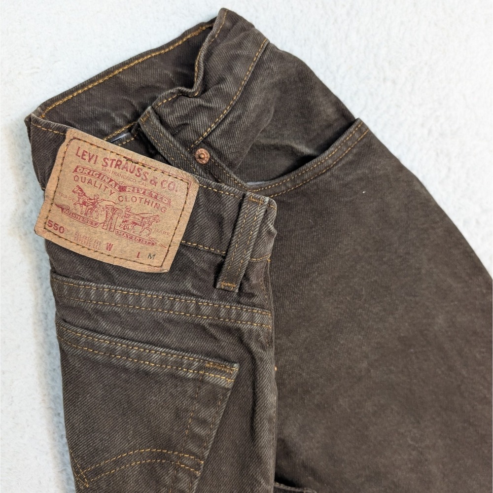 VTG '95 Levi's 550 Relaxed Tapered Jeans Women's 5  (Fits 25x31") Brown Denim